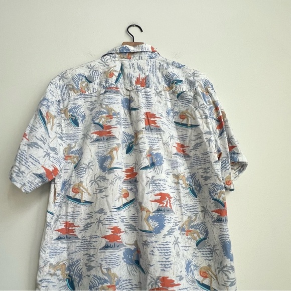Tommy Bahama Shirt White Surfer Print Beach Button Up Short Sleeve Mens Medium - Picture 11 of 12
